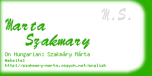 marta szakmary business card